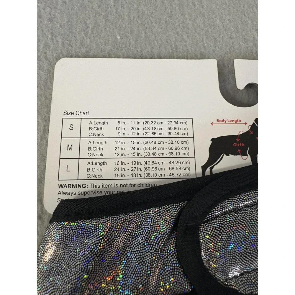 Meijer Dog‎ Harness Medium Reflective Holographic Silver Limited Edition